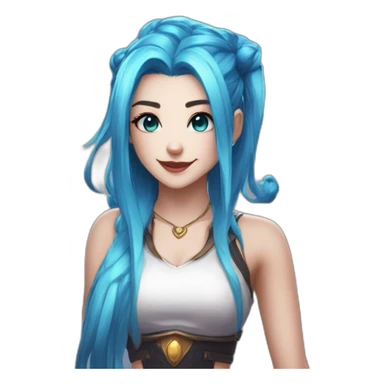 Jinx league of legends arcane blue hair sticker