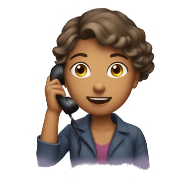 a girl in love talking on phone sticker