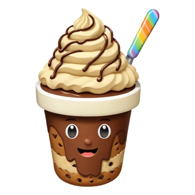 Crumble cookie arcoíris de Nutella y chocolate con un helado de vanilla encima
 sticker