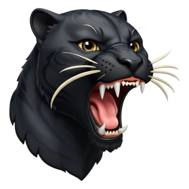 black panther with open mouth roaring sticker
