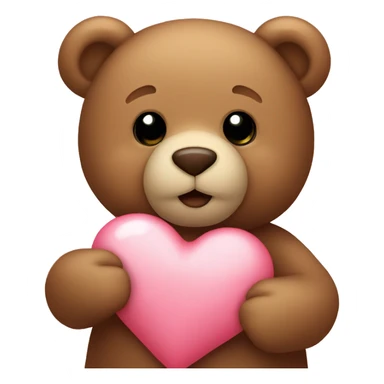 teddy bear holding a heart sticker