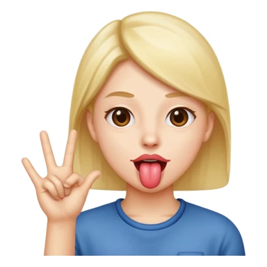 Sticking tongue out with hands to the side sticker