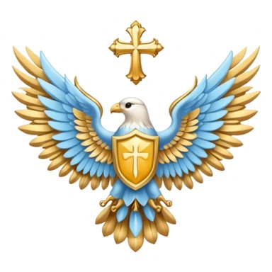 holy saint emblem with light blue wings sticker