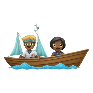 An Aquarius and a cancer in a boat sailing sticker
