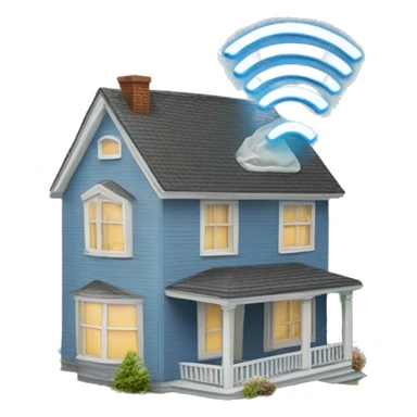 house with radio waves around it radiaton emf sticker