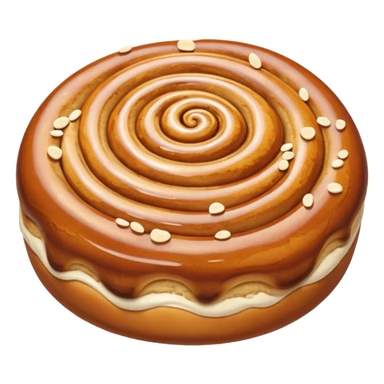 cinnemon bun with white sugar pebbles on top sticker