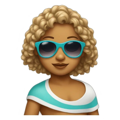 Baby Jada with sunglasses and surf sticker