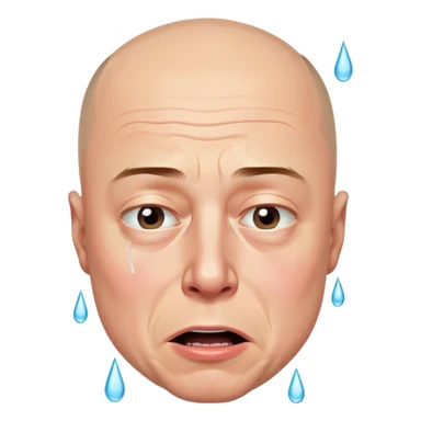 Bald Elon musk crying tears sticker