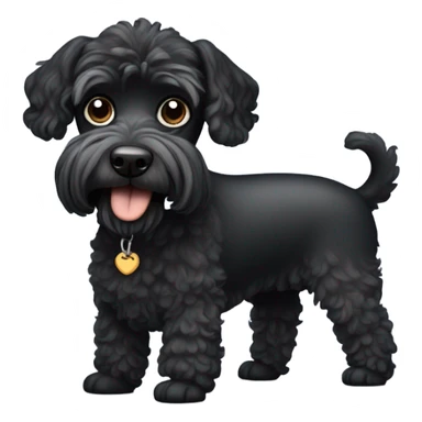 schnauzer cross mini poodle black dog sticker