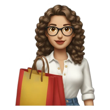 Hyperrealist Preppy spanish with shoping bag sticker