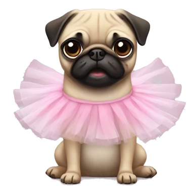 pug with a tutu sticker