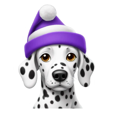 Dalmatian wearing purple Christmas hat sticker