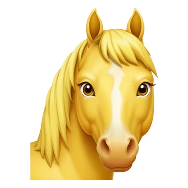 A mature all-yellow horse with its face facing the screen sticker