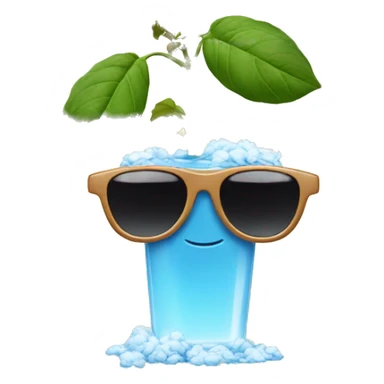 cotton plant in sunglasses is drinking water sticker