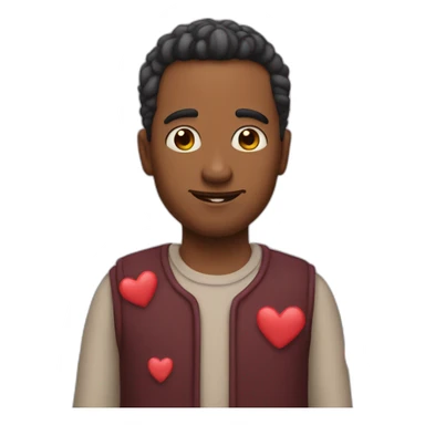 man with hearts instead of eyes sticker