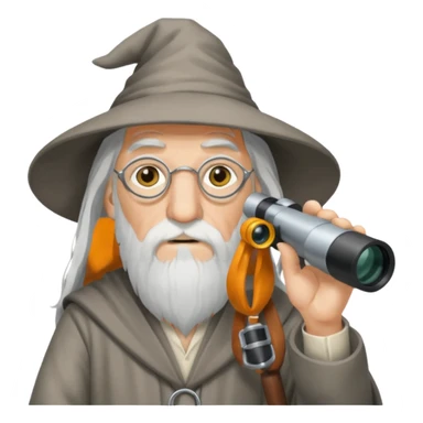 gandalf wizard watching in the binocular sticker