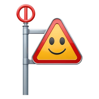 A 3D cartoon street sign showing a towing symbol, on a metal pole, clean background, Memoji-style rendering. sticker