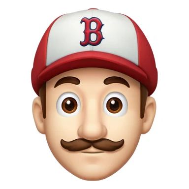 Luigi from Mario brothers wearing a Boston Red Sox hat sticker