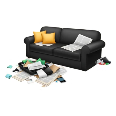 dirty living room with papers and trash

 sticker