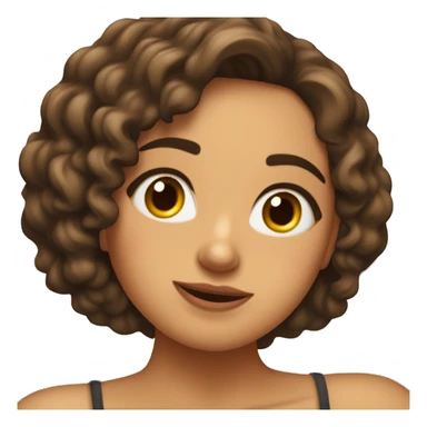 Chica morena clara con pelo rizado tumbada en el sofá durmiendo  sticker