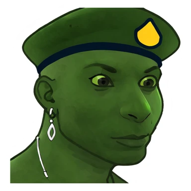 dark-skinned male portrait with earrings sticker