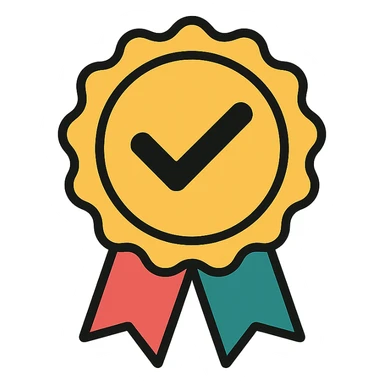 vector icon of a seal of trust with gold and colorful elements, elegant and minimalist flat design, isolated on white background, award badge style, 2D flat vector, trending icon look, soft shadows, no text, perfect for commercial use, icon style, variation 1 sticker