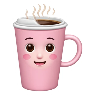 light-pink cup of coffee, no emotions sticker