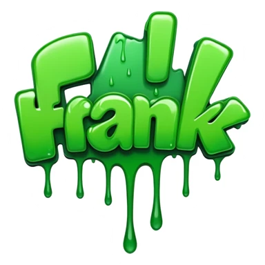 In green Graffiti the word Frank sticker