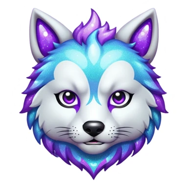 glitter purple and cian lobo sticker