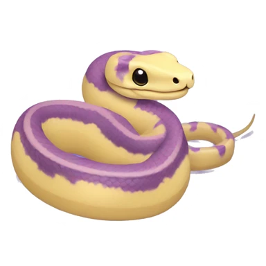 Pastel yellow and pastel purple ball python snake emoji sticker