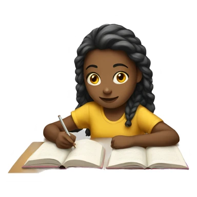 Girl studying sticker