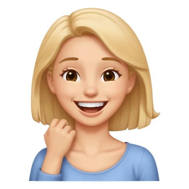 girl holding neck and laughing  sticker