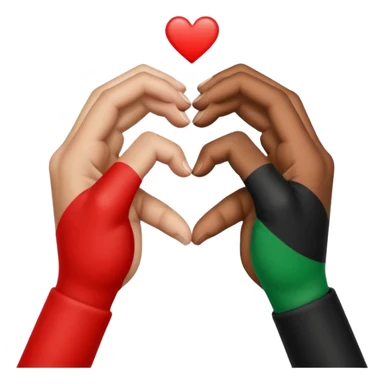 two hands forming a heart shape with Palestinian flag colors sticker