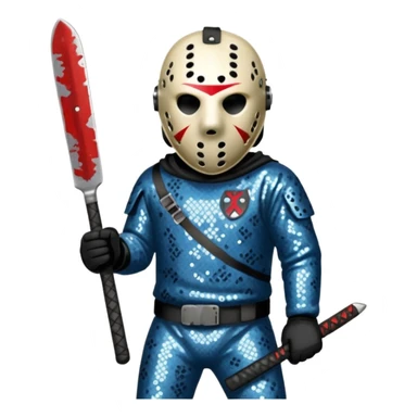 Jason Voorhees with slate sequin outfit  sticker