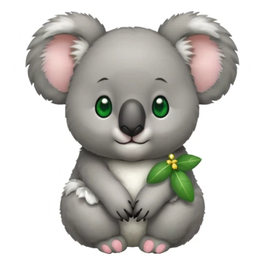 Koala with green earrings sticker