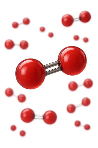 molecole di ossigeno che volano realistiche sticker