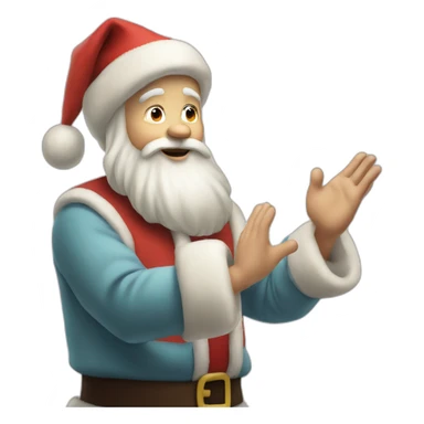 Full height Actively gesturing with hands pale skin Santa Claus sticker
