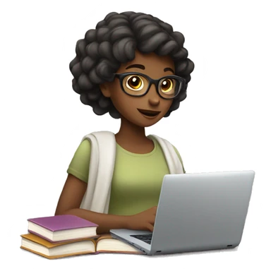 girl with laptop and book but more pretty sticker