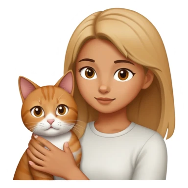 girl petting cat sticker