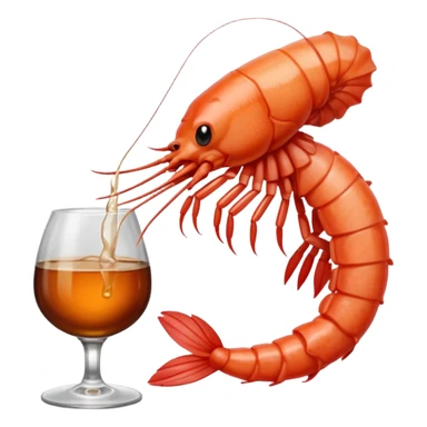 A SHRIMP DRINKING BOURBON, CLASSY, PHOTOREALISM sticker