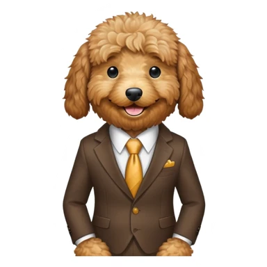 golden doodle wearing a suit sticker