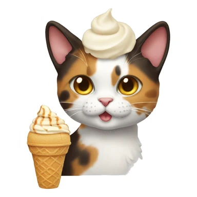 Icecream with calico cat sticker