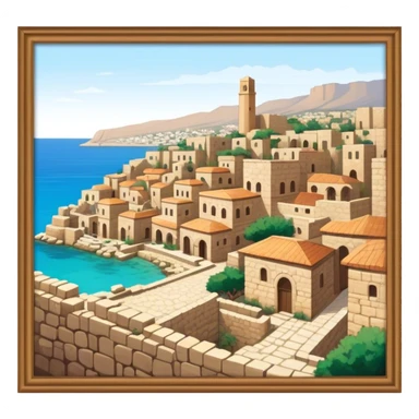 Byblos Old City Landmark Emoji – Portraying the historic stone houses, narrow streets, and Phoenician ruins. sticker