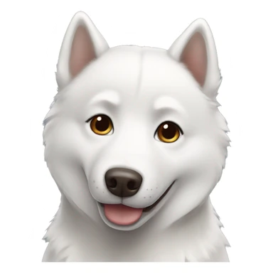 White husky with brown eyes smiling  sticker