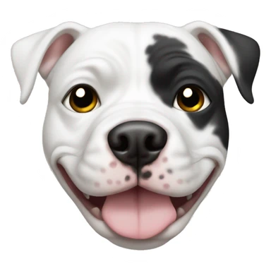 White pitbull with black spot over eye sticker
