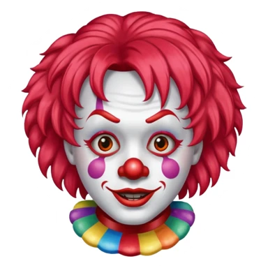 red glitter clown with the neutre facial expression sticker