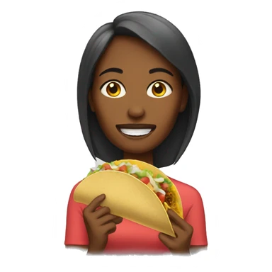 Woman eating taco sticker