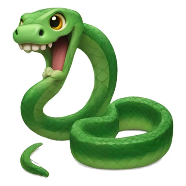 Green cute snake sticker