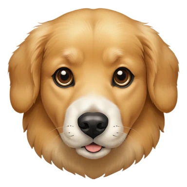 This is a big, dog like a golden retriever fur with a white and brown face who got way too close to the camera, has a black nose and big black eyes only the fur texture is like golden retriever  sticker