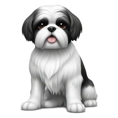 Shih tzu dog black and white sticker